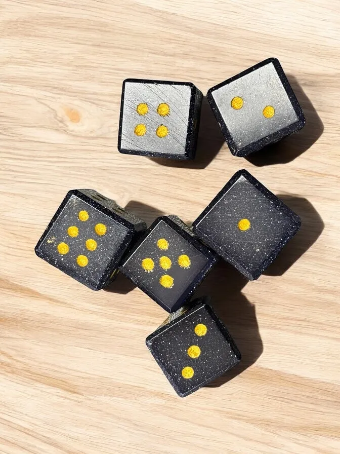 Hand- Carved Gemstone D6 Dice