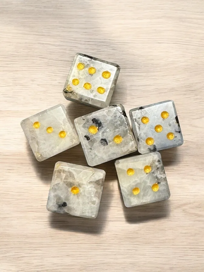 Hand- Carved Gemstone D6 Dice