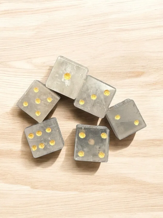 Hand- Carved Gemstone D6 Dice
