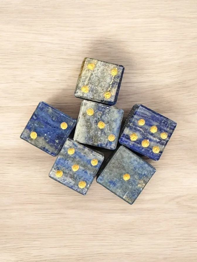Hand- Carved Gemstone D6 Dice