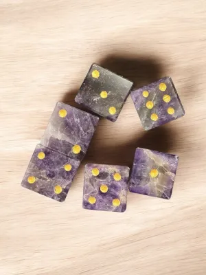 Hand- Carved Gemstone D6 Dice