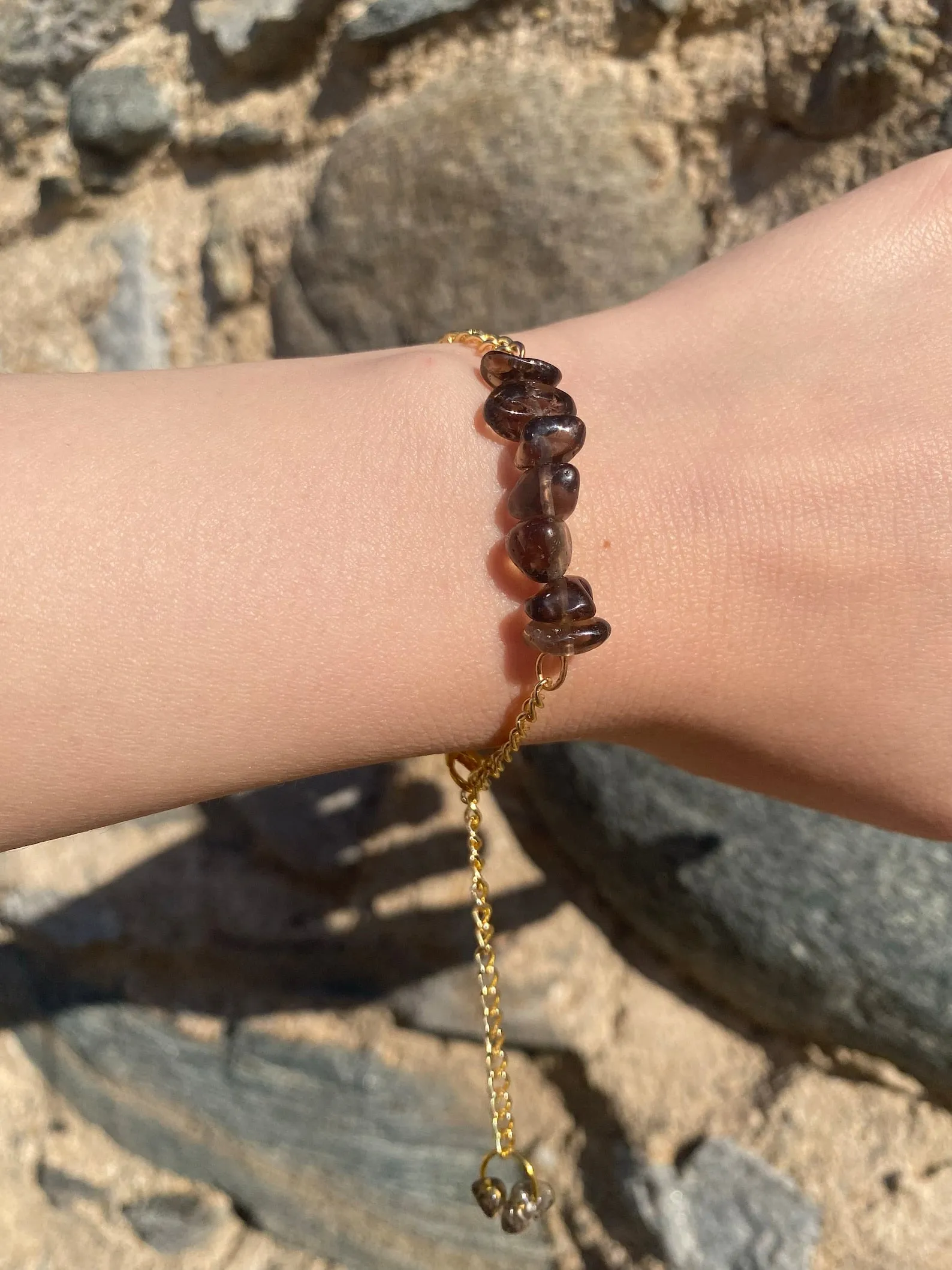 Handmade Smoky Quartz Gemstone Bracelet