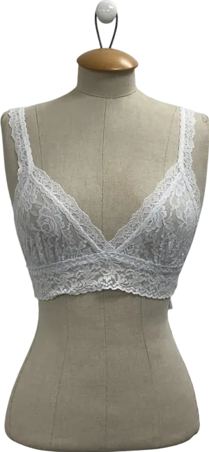 Hanky Panky White Signature Soft Lace Crossover Bralette UK S
