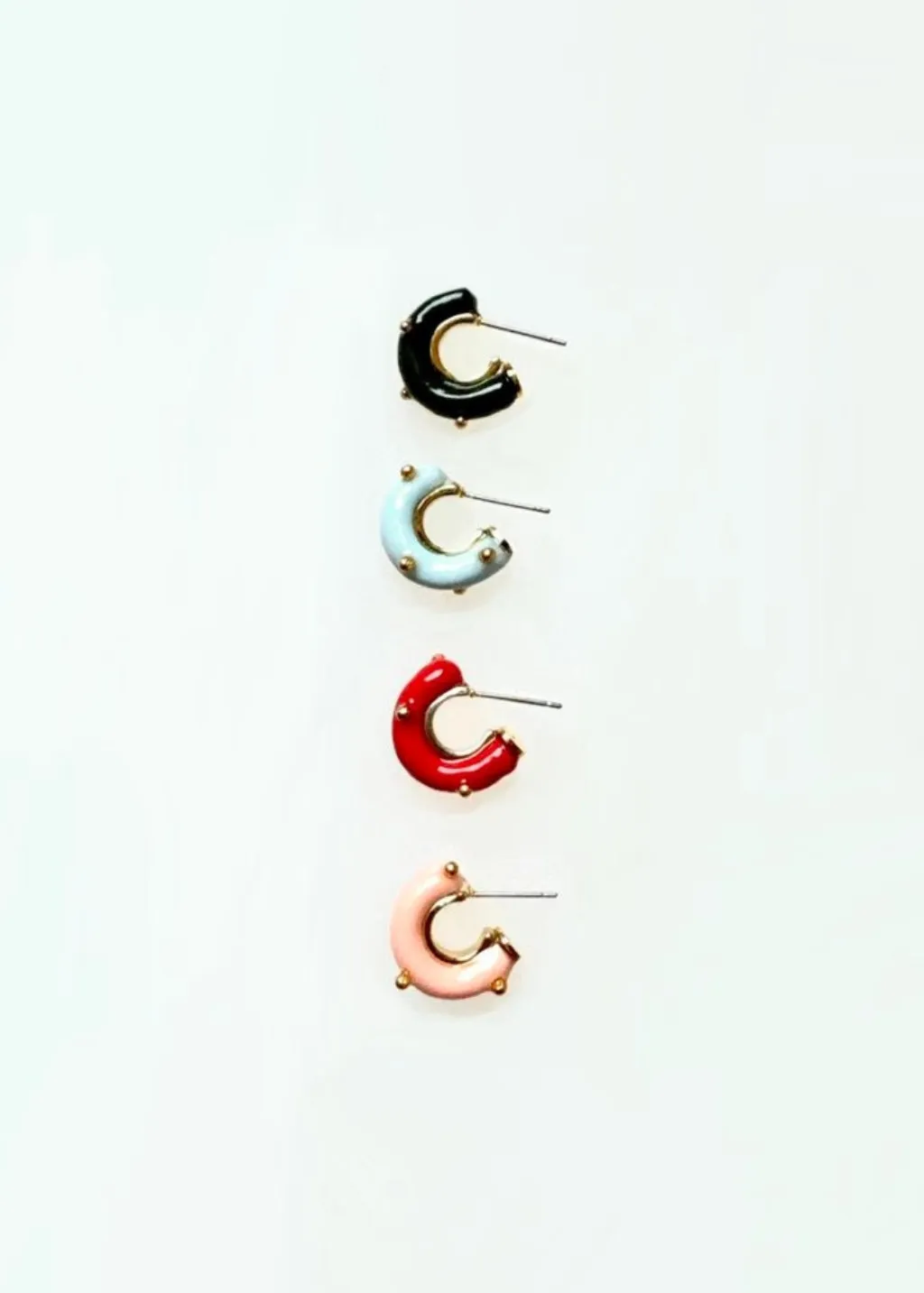 Hannayoo Works Mini Moon Earring Set in Butter Yellow
