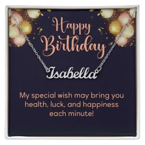 Happy Birthday Custom Name Necklace
