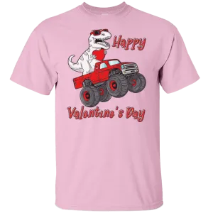 Happy Valentine's Day Dino Saurus Trex Track Love Heart Girlfriend Boyfriend Wife Husband Gift Unisex T-Shirt