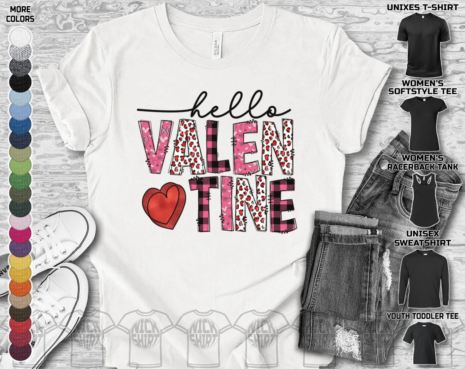 Happy Valentine's Day Heart Friends Girlfriend Boyfriend Wife Husband Family Gift Unisex T-Shirt