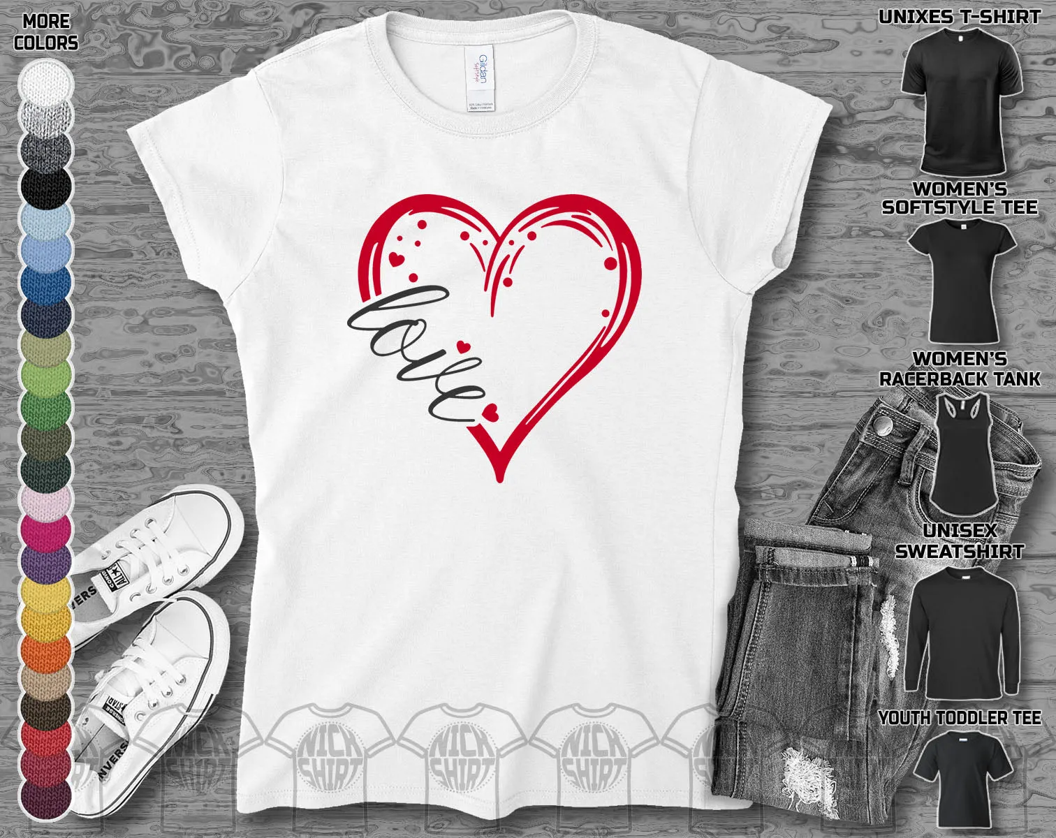Happy Valentine's Day Heart Friends Girlfriend Boyfriend Wife Husband Family Gift Unisex T-Shirt