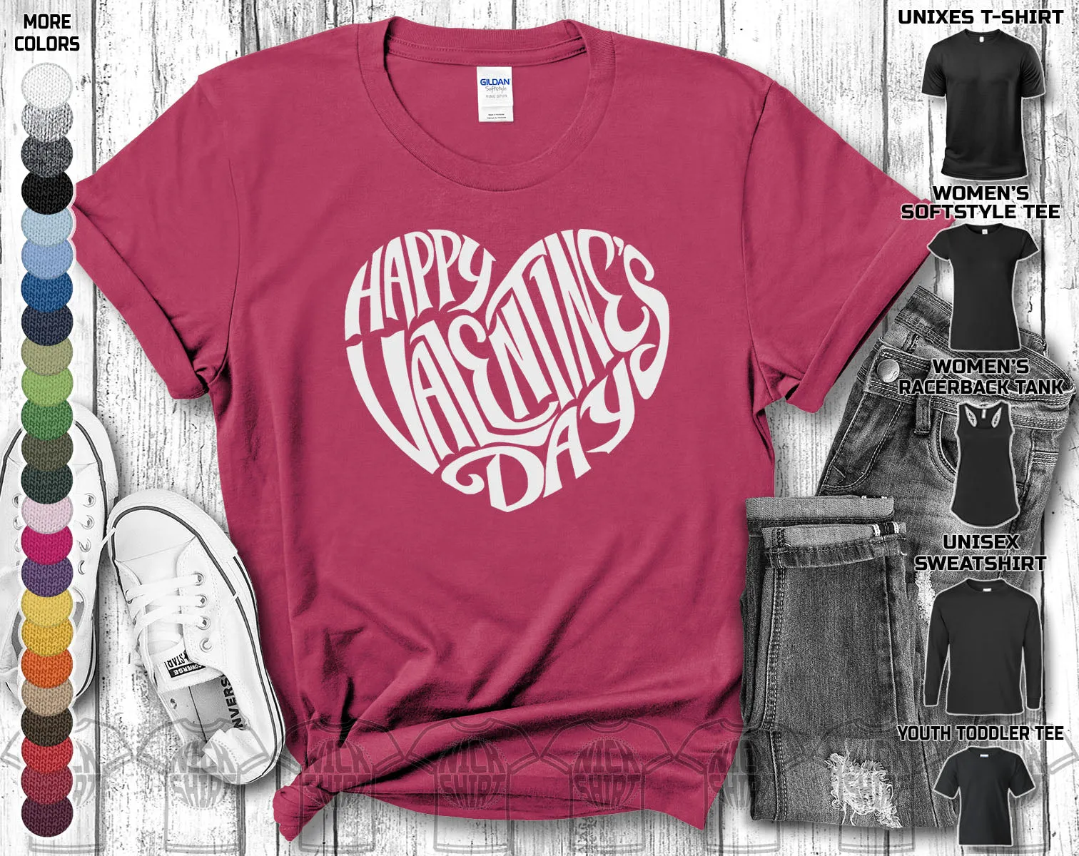 Happy Valentine's Day Love Heart Friends Girlfriend Boyfriend Wife Husband Family Gift Unisex T-Shirt