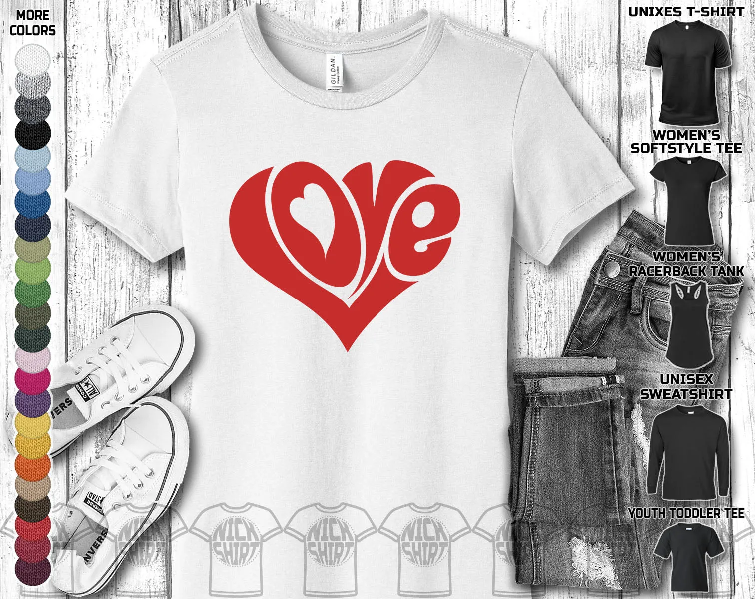 Happy Valentine's Day Love Heart Friends Girlfriend Boyfriend Wife Husband Family Gift Unisex T-Shirt