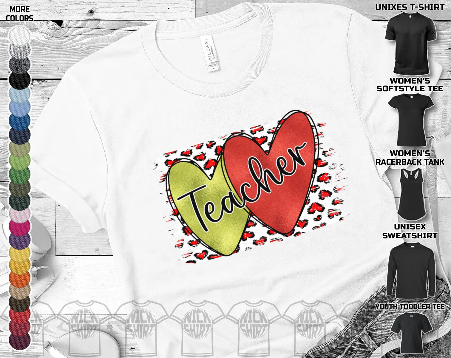 Happy Valentine's Day Teacher Heart Friends Girlfriend Boyfriend Wife Husband Family Gift Unisex T-Shirt