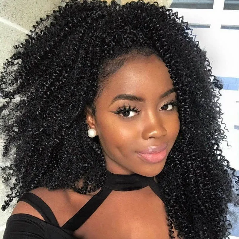 HD Lace Kinky Curly Human Hair Full Lace Wig AAB18