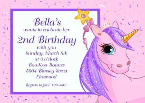 HEAD OF A UNICORN CUSTOM INVITATION