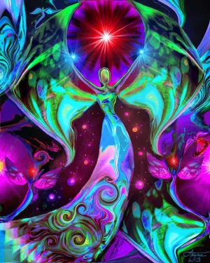 Healing Chakra Energy Angel Art Wall Decor "Fearless"