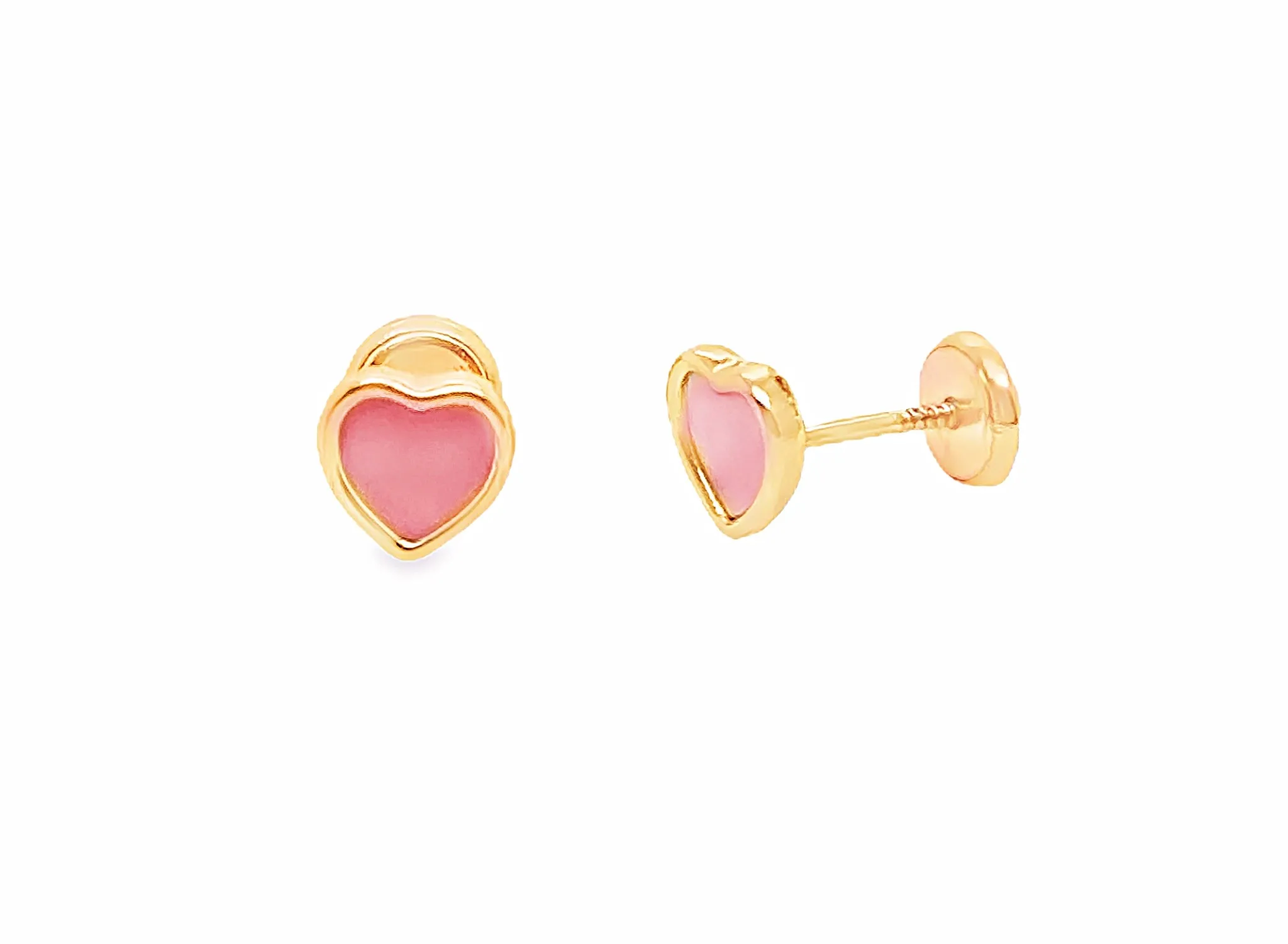 Heart Mother of Pearl Stud Baby Earrings