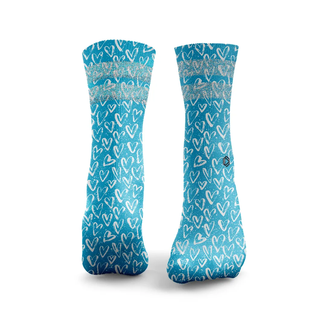 Hearts Glitter Socks