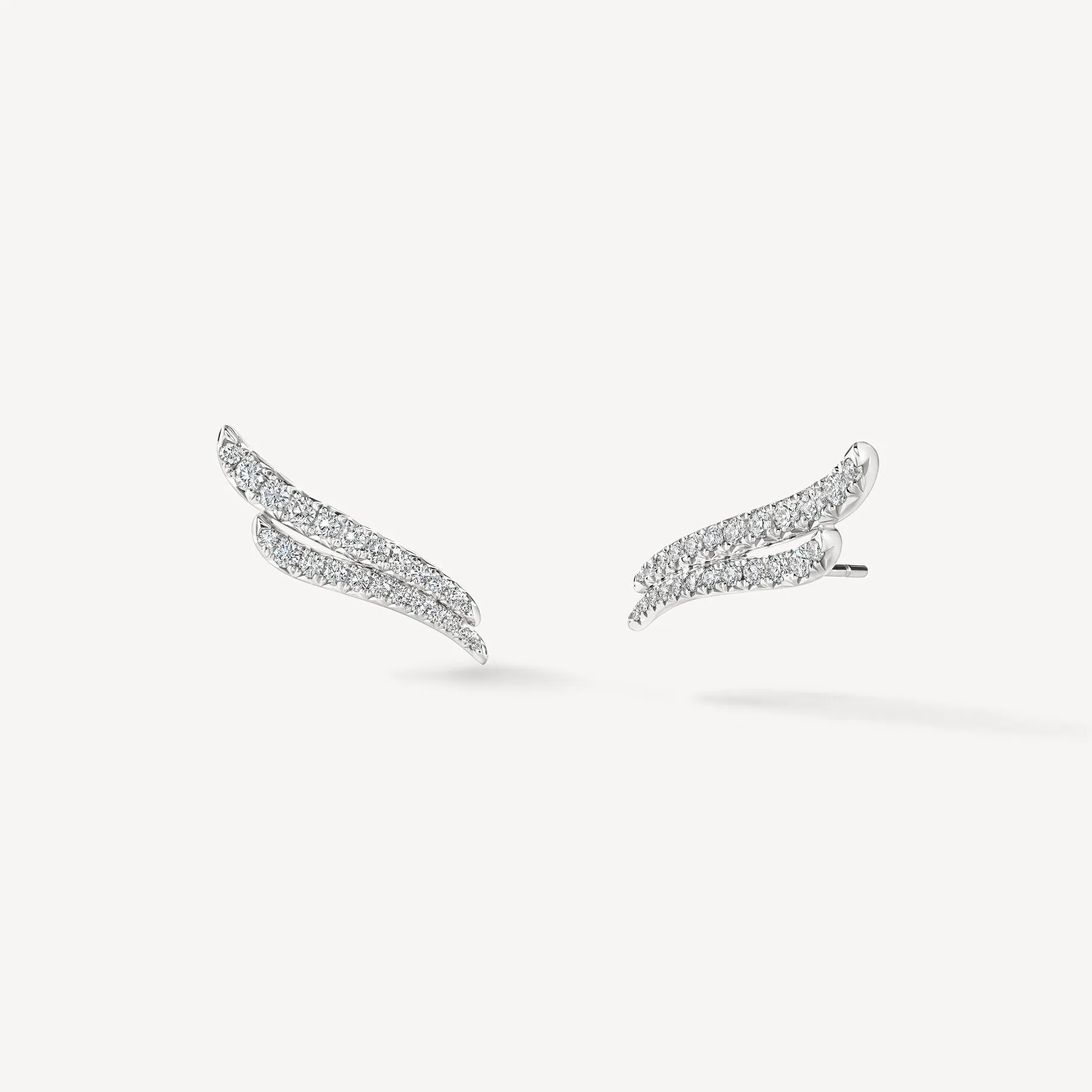 Hearts on Fire 18k White Gold Vela Diamond Double Row Earrings