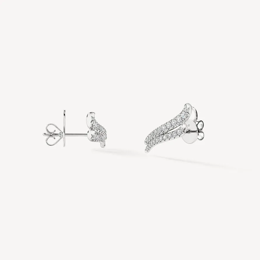 Hearts on Fire 18k White Gold Vela Diamond Double Row Earrings