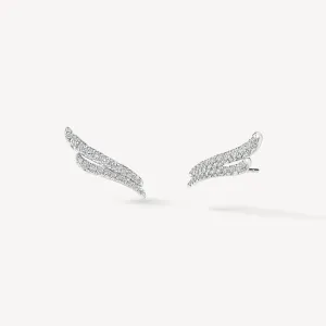 Hearts on Fire 18k White Gold Vela Diamond Double Row Earrings