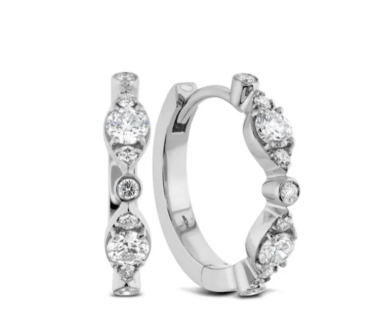 Hearts On Fire Bezel Regal Diamond Huggie