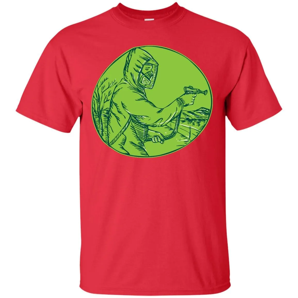 Herbicide Pesticide Control Exterminator Spraying Etching T-Shirt