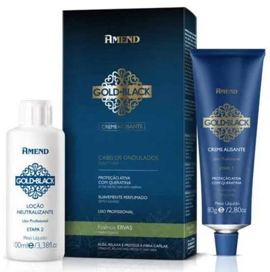 Herbs Gold Black Smoothing Keratin Ammonia Treatment Cream Kit 2 Prod. - Amend