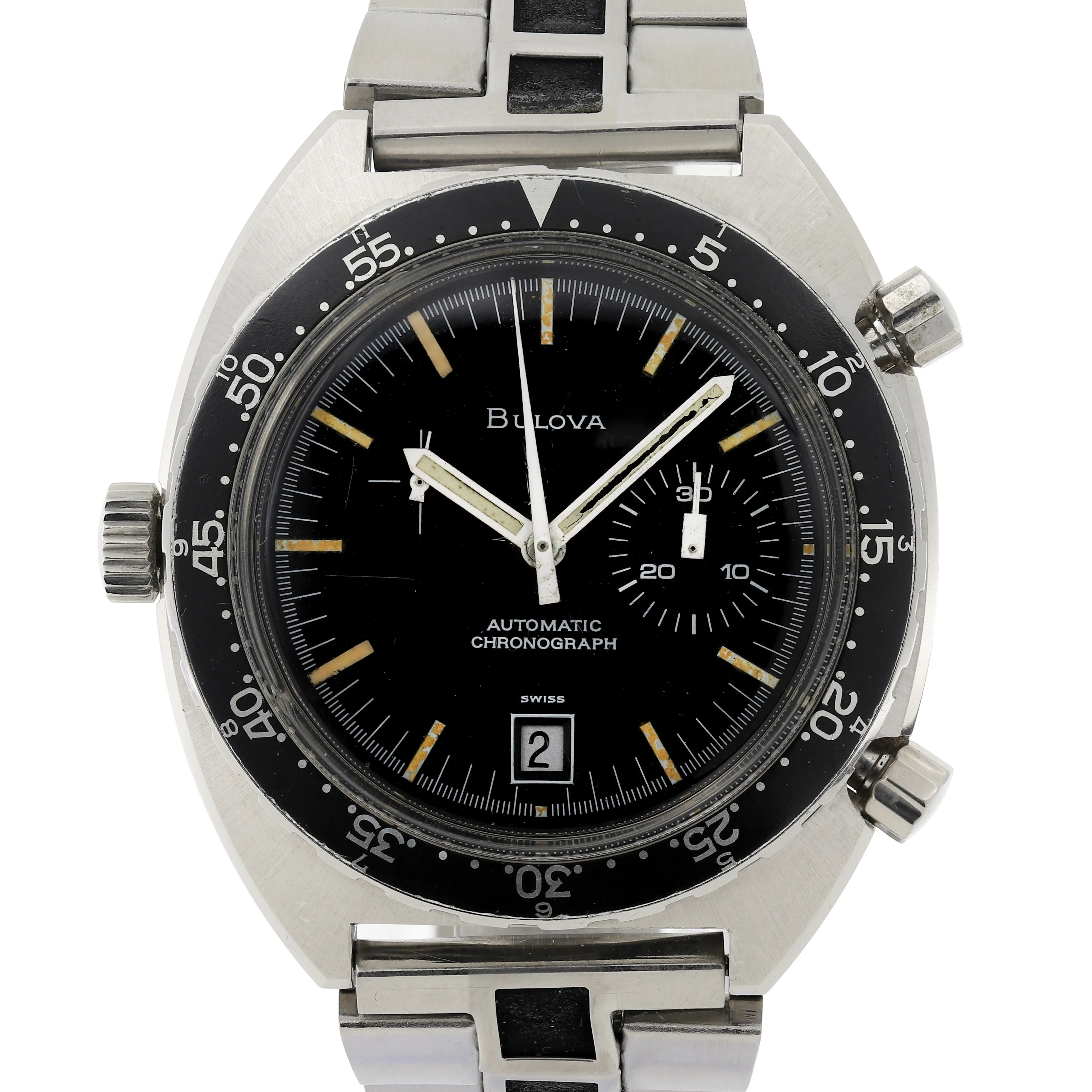Heuer Autavia 1163 Bulova 7605 Rare 1970s Vintage Chronograph Steel 42 mm