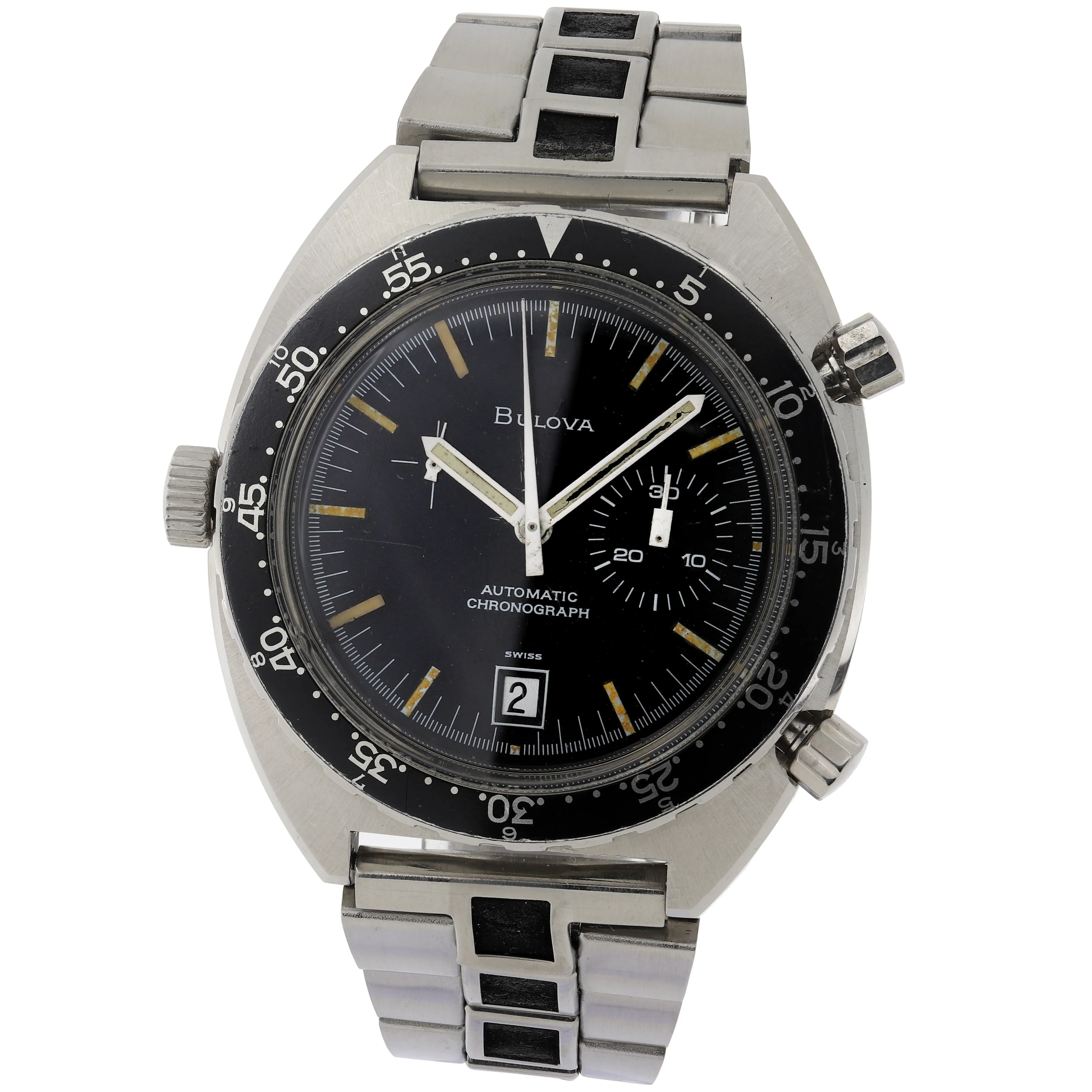 Heuer Autavia 1163 Bulova 7605 Rare 1970s Vintage Chronograph Steel 42 mm