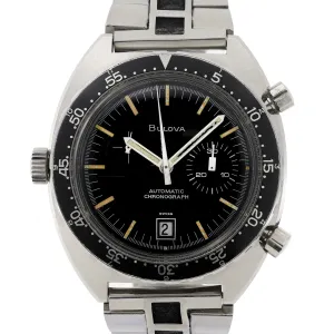 Heuer Autavia 1163 Bulova 7605 Rare 1970s Vintage Chronograph Steel 42 mm