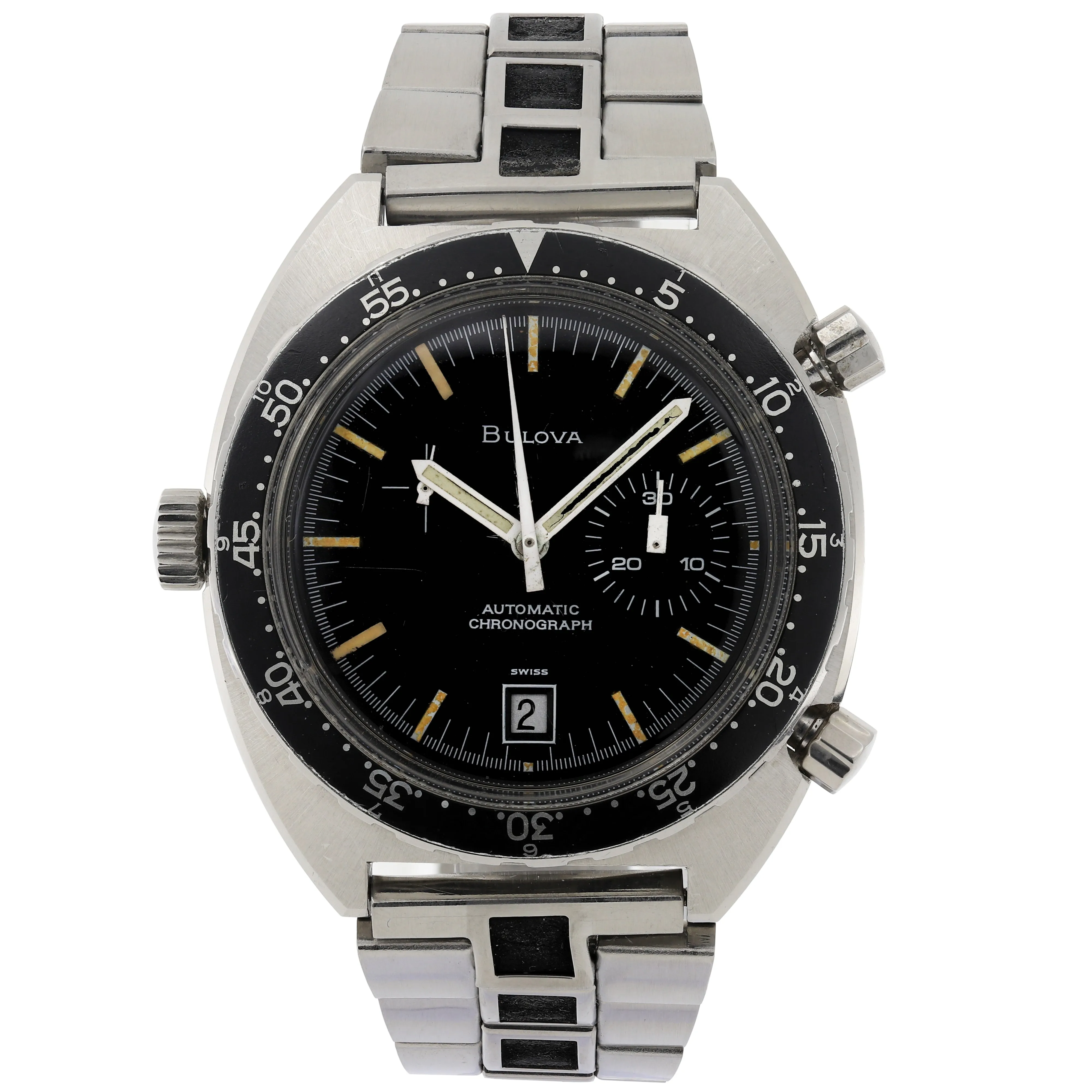 Heuer Autavia 1163 Bulova 7605 Rare 1970s Vintage Chronograph Steel 42 mm