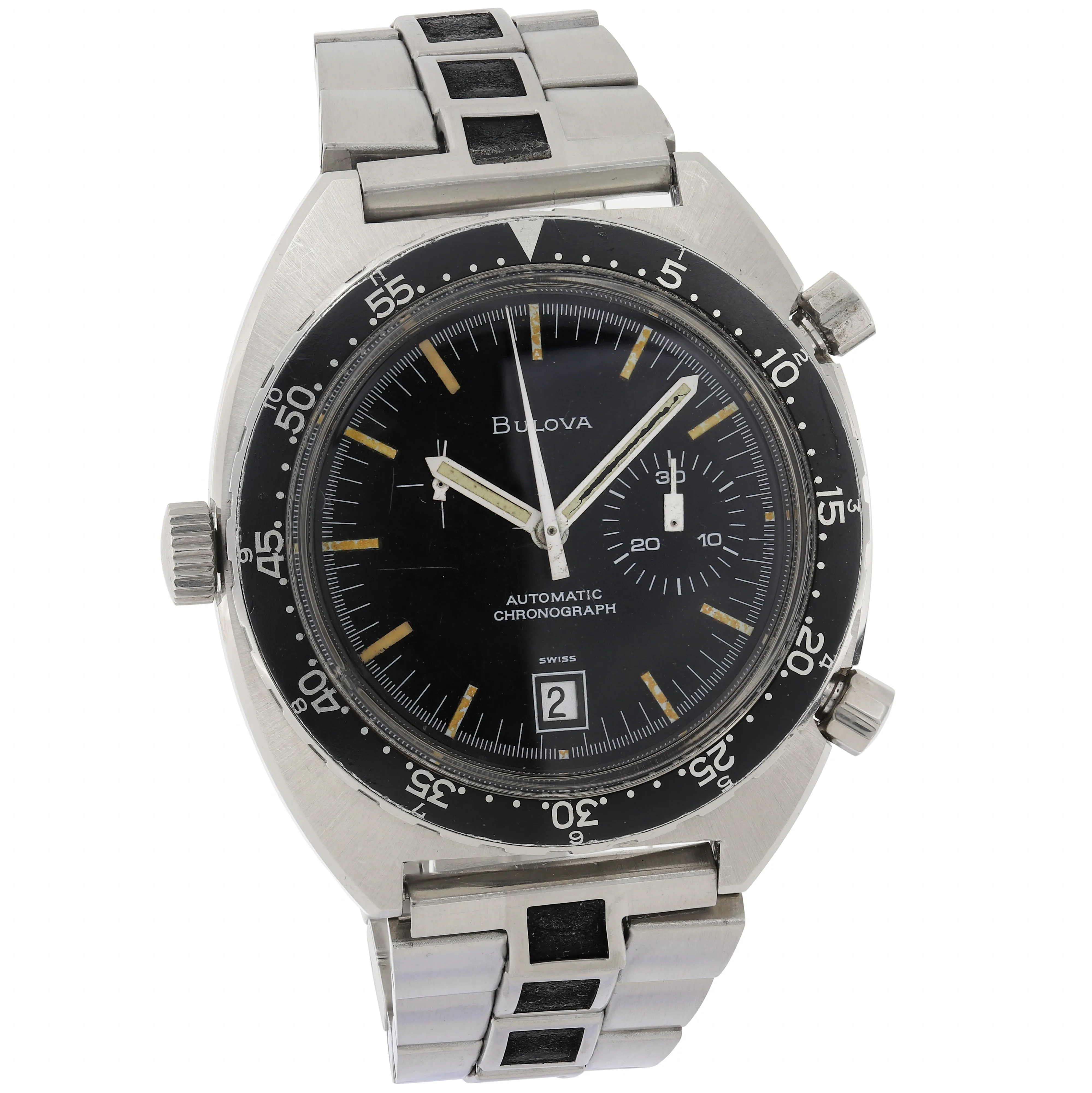 Heuer Autavia 1163 Bulova 7605 Rare 1970s Vintage Chronograph Steel 42 mm