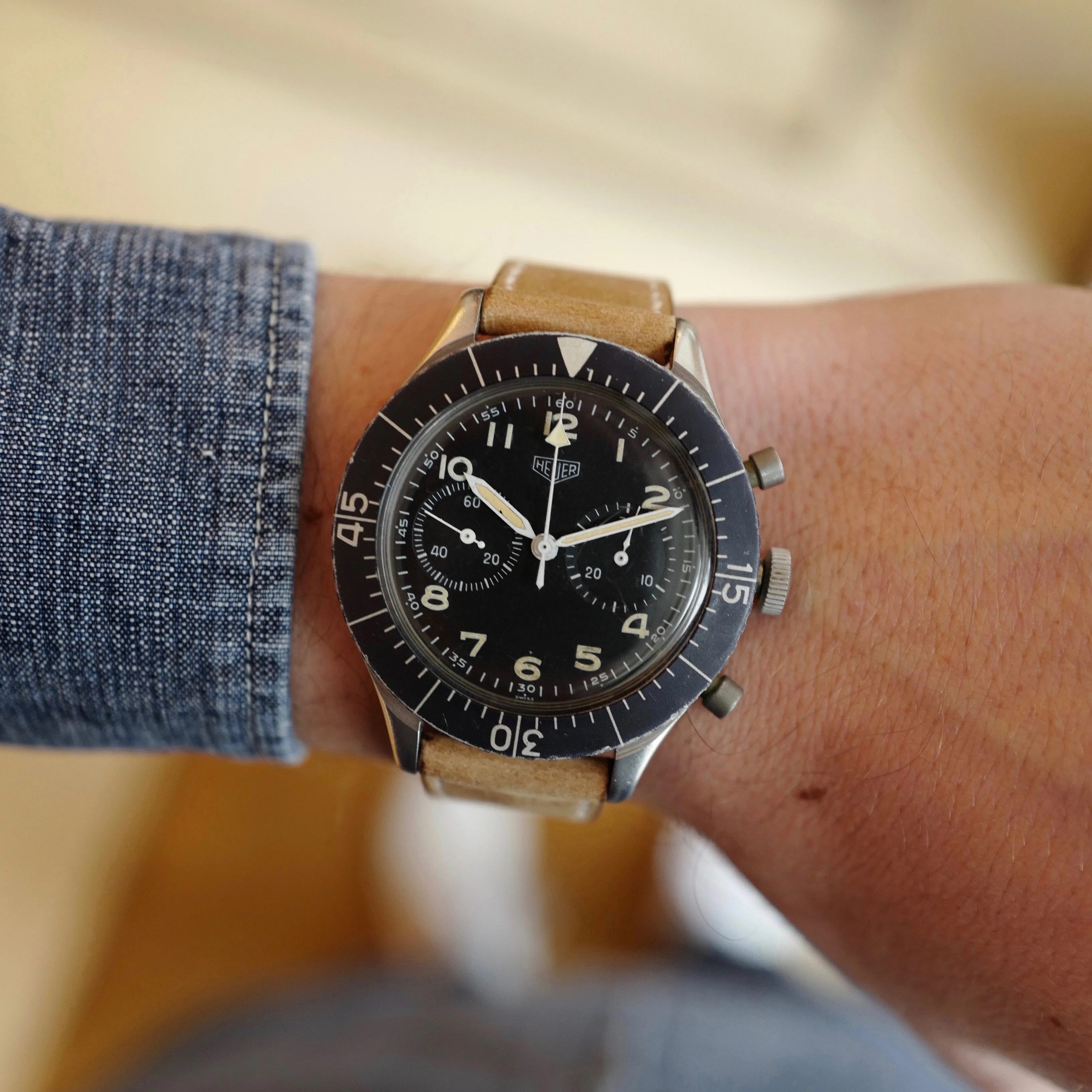 Heuer Bundeswehr Military Chronograph Watch Ref. 1550