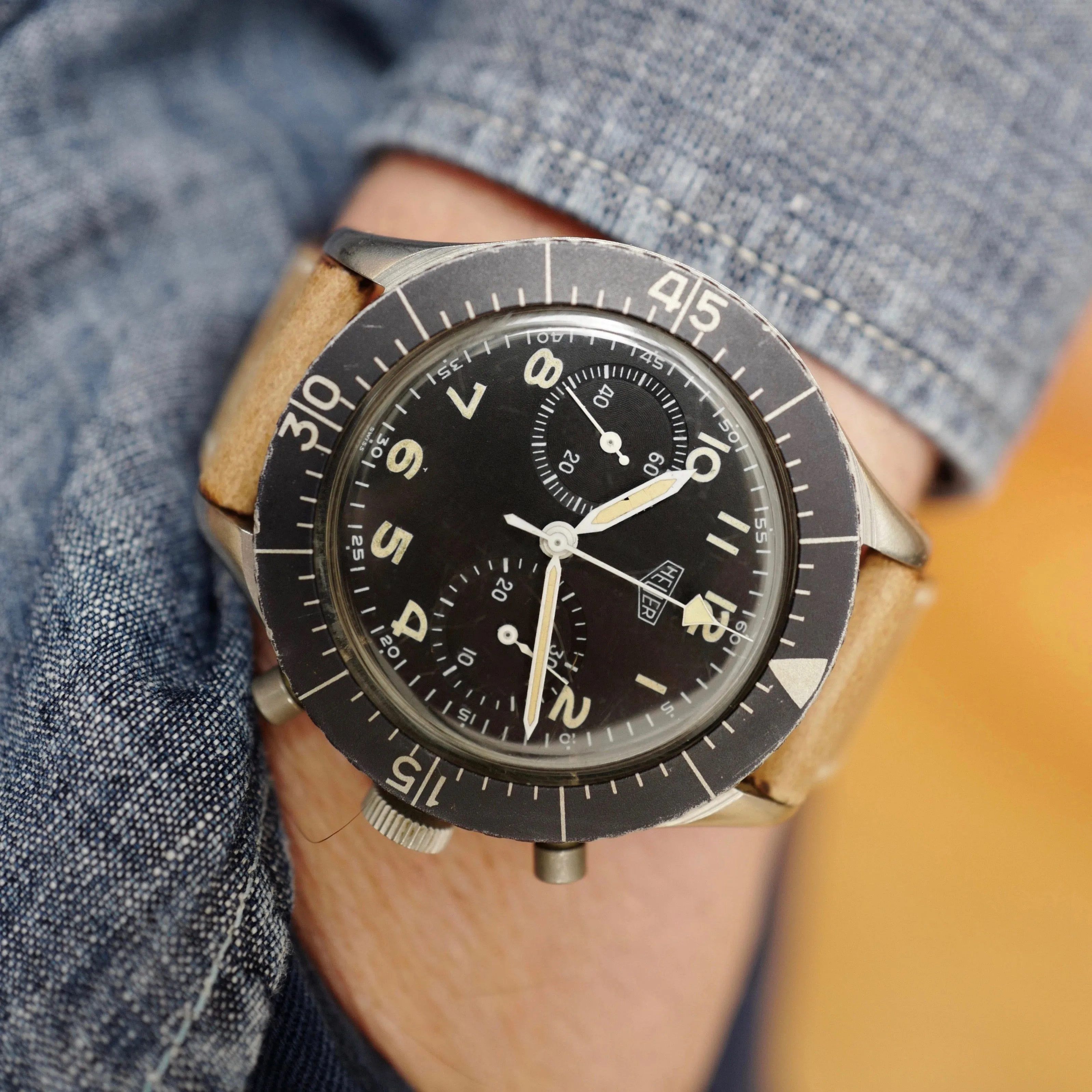 Heuer Bundeswehr Military Chronograph Watch Ref. 1550