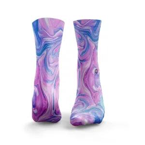 Hexxee Marble Socks Pink&Blue