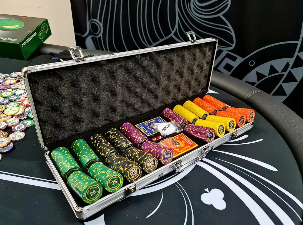 HIGH ROLLERS POKER ROOM 500pce Tournament Poker Chip Set 14g w/ Case
