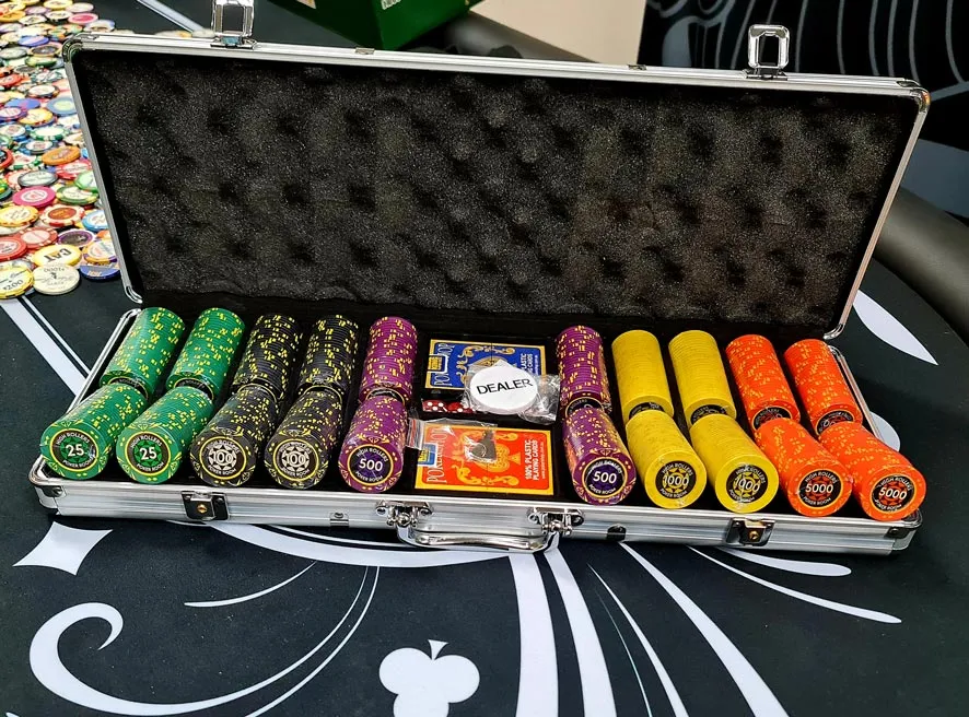 HIGH ROLLERS POKER ROOM 500pce Tournament Poker Chip Set 14g w/ Case
