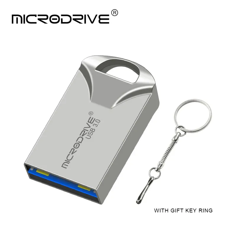 High-Speed USB 3.0 Metal Flash Drive - Waterproof, Various Capacities