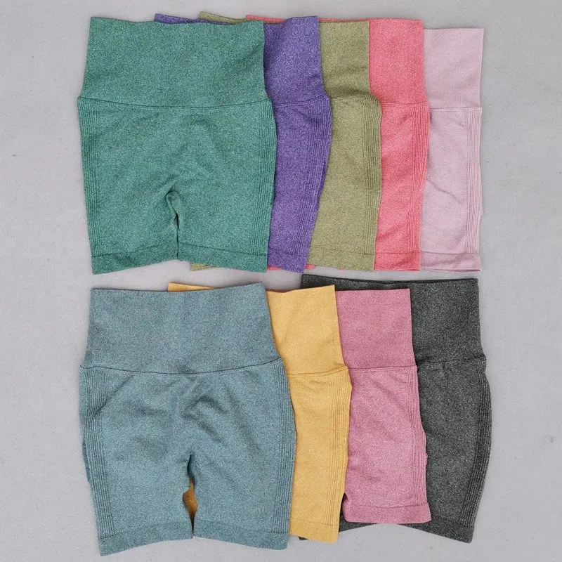 High Waist Seamless Yoga Shorts - Scrunch Butt Workout Shorts for Women