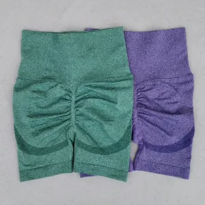 High Waist Seamless Yoga Shorts - Scrunch Butt Workout Shorts for Women