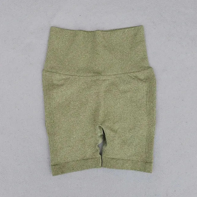 High Waist Seamless Yoga Shorts - Scrunch Butt Workout Shorts for Women