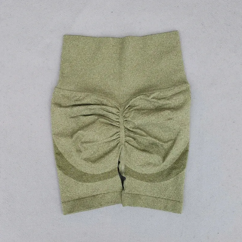 High Waist Seamless Yoga Shorts - Scrunch Butt Workout Shorts for Women