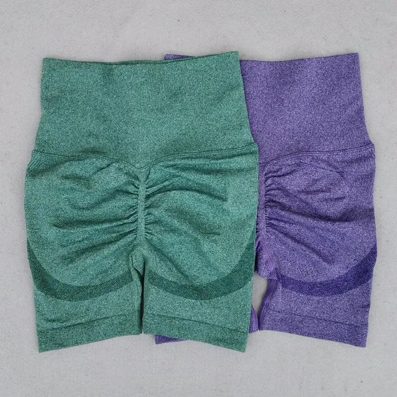 High Waist Seamless Yoga Shorts - Scrunch Butt Workout Shorts for Women