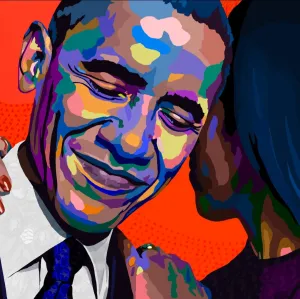 Hold You Down - Barack & Michelle Obama portrait art - Limited Edition Art Print & Wall Decor - Vakseen Art