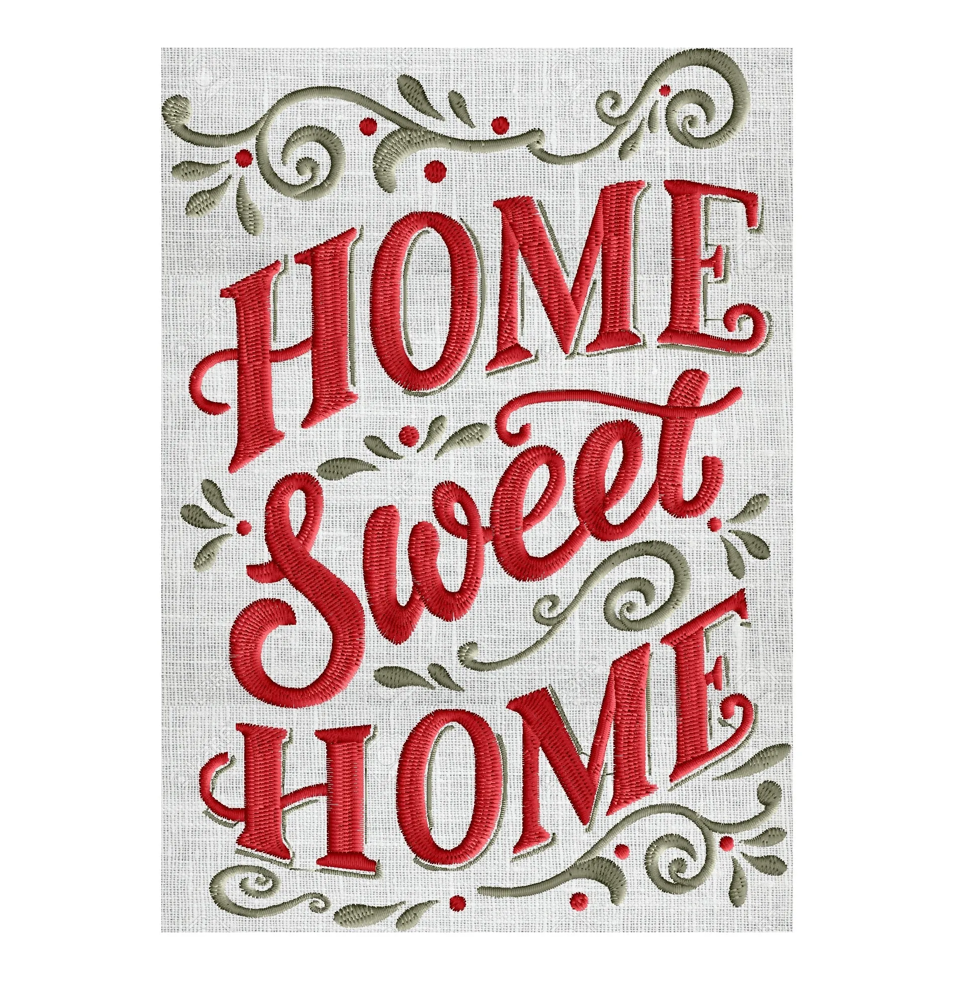 Home Quote "Home Sweet Home" Chalk Farm style EMBROIDERY DESIGN FILE - Instant download - Dst Hus Jef Pes Vp3 Exp formats 2 colors & 2 sizes