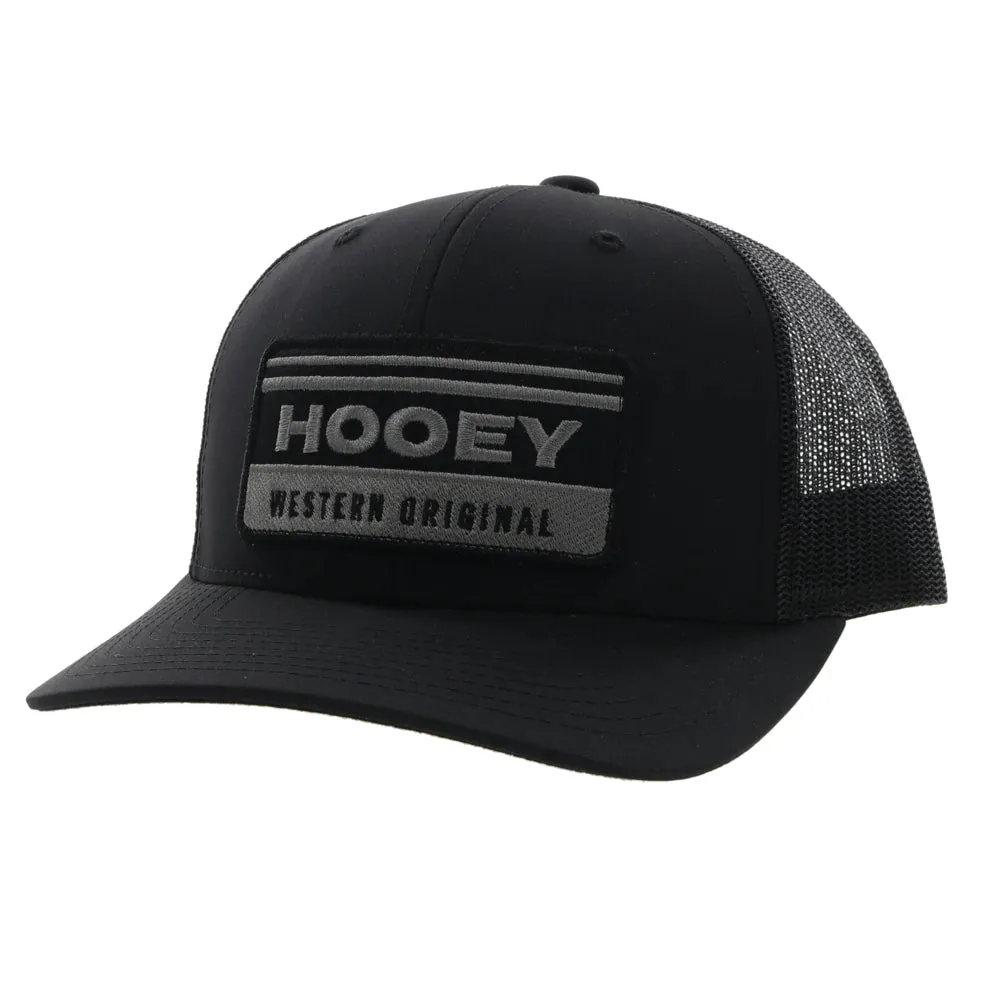 Hooey Horizon Black W/Black and Grey Patch Snapback Hat - 2235T-BK