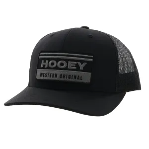 Hooey Horizon Black W/Black and Grey Patch Snapback Hat - 2235T-BK