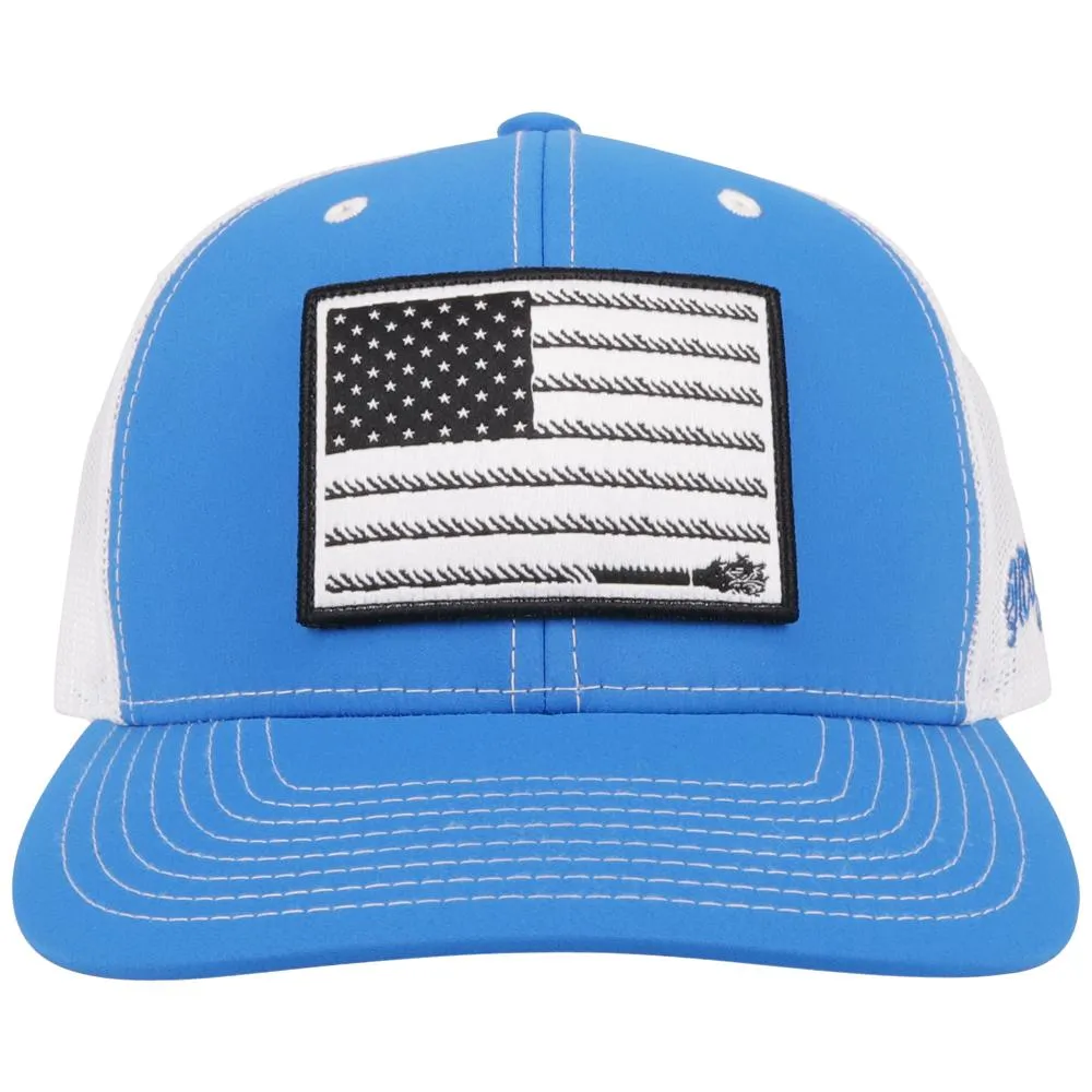 Hooey Liberty Roper Blue/White Snapback Trucker Hat - 2110T-BLWH