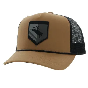 Hooey "TIBBS" ROUGHY TAN/BLACK Snapback Trucker Hat With Patch- 4038T-TNBK