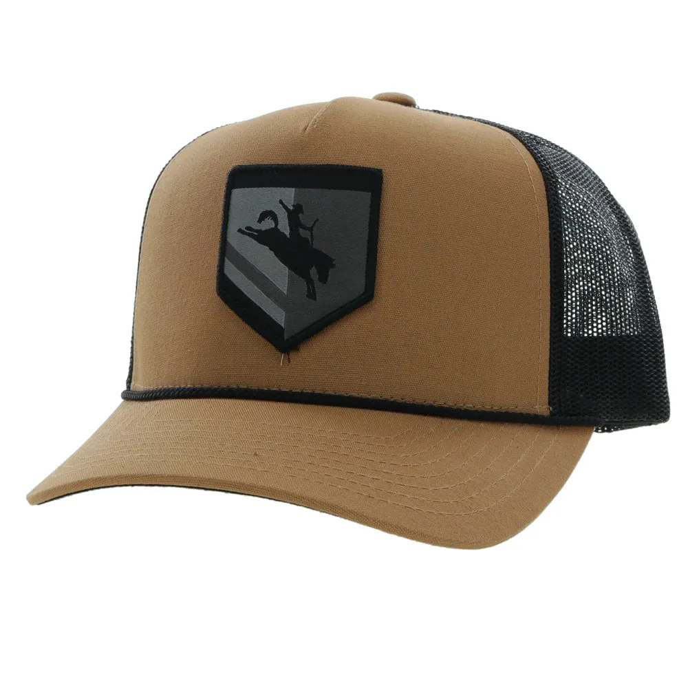 Hooey "TIBBS" ROUGHY TAN/BLACK Snapback Trucker Hat With Patch- 4038T-TNBK