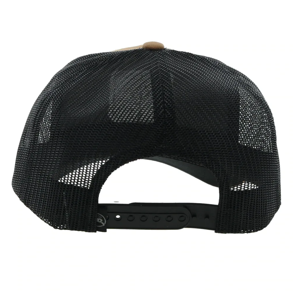 Hooey "TIBBS" ROUGHY TAN/BLACK Snapback Trucker Hat With Patch- 4038T-TNBK